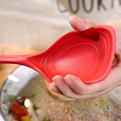 2'si 1 Arada Silikon Spatula Kaşık Isıya Dayanıklı Kızartma Sebze Küreği Gıda Sınıfı Yapışmaz Çorba Kaşığı Mutfak Aksesuarları