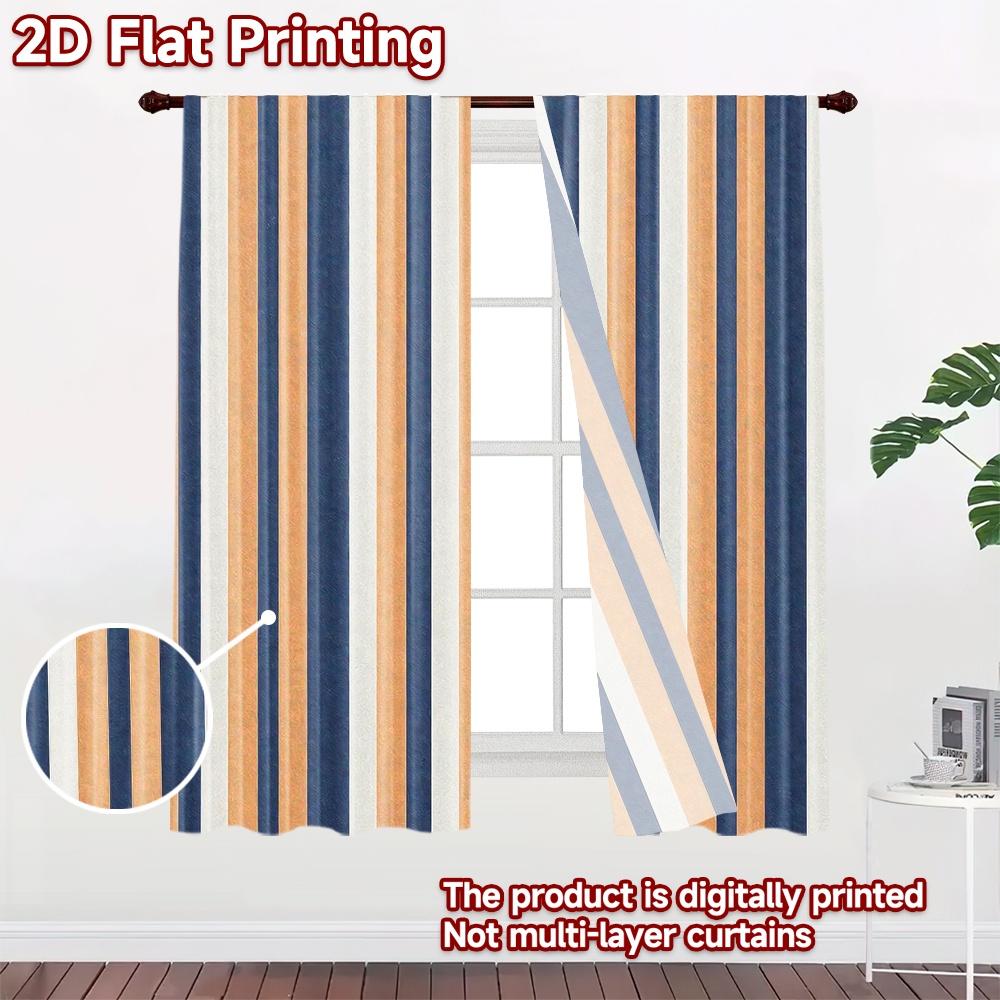 2D flat Photography Backdrop Popular Background Banner Blue and Orange Stripes 100% Polyester Family Party Use for Suitable