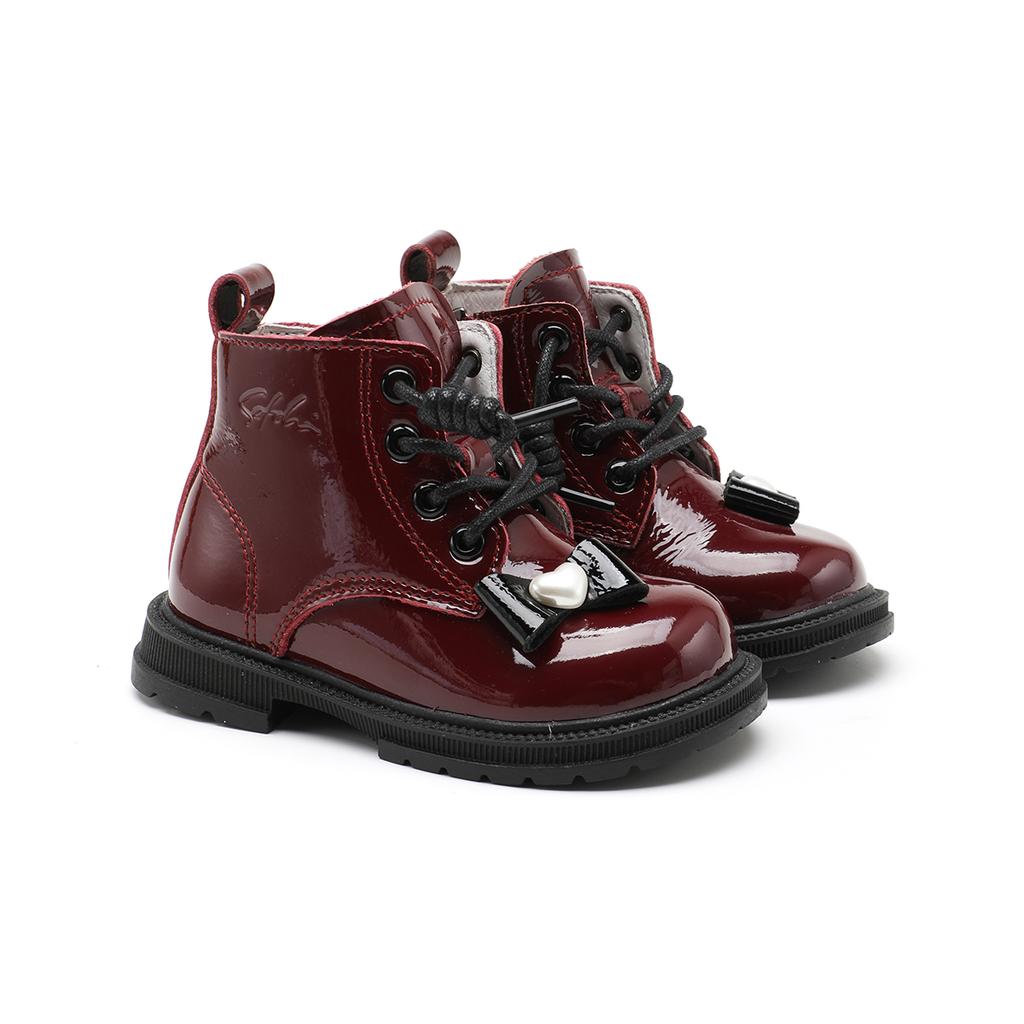 Sweet and comfortable sheepskin leather Martin boots for girls, boys, and toddlers