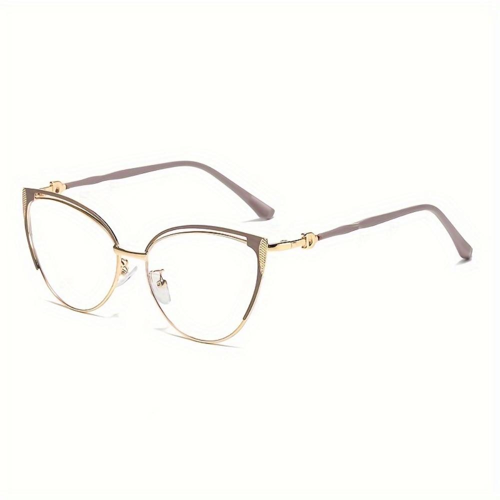 fashionable anti blue light glasses unisex color shift metal cat eye frame trendy vision care eyewear for women men