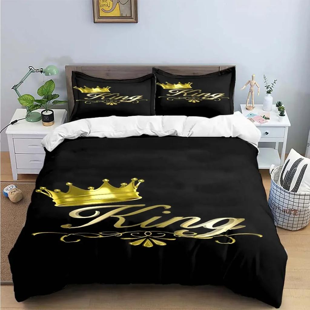 Sale Fashion King Queen Bedding Set Single Twin Full King Size Cute Animals Bed Linen Adults Teens Bedroom Luxury Gift