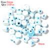 Round Lampwork Evil Eye Beads Liuli Flat Loose Fashion Jewelry For Bead Diy Handmade Bracelets Phone Charm Components