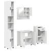 Bathroom Furniture Set with Door 4 Pcs White Engineered Wood & Metal