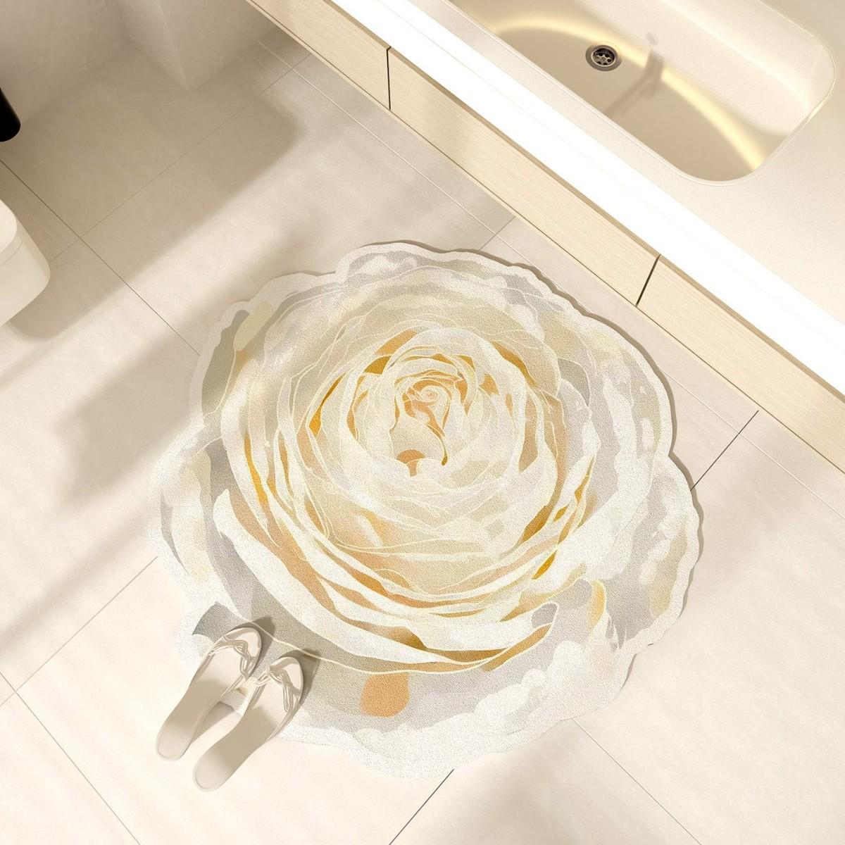 Anti-slip Diatom Mud Rose Bathroom Mat 60x60cm
