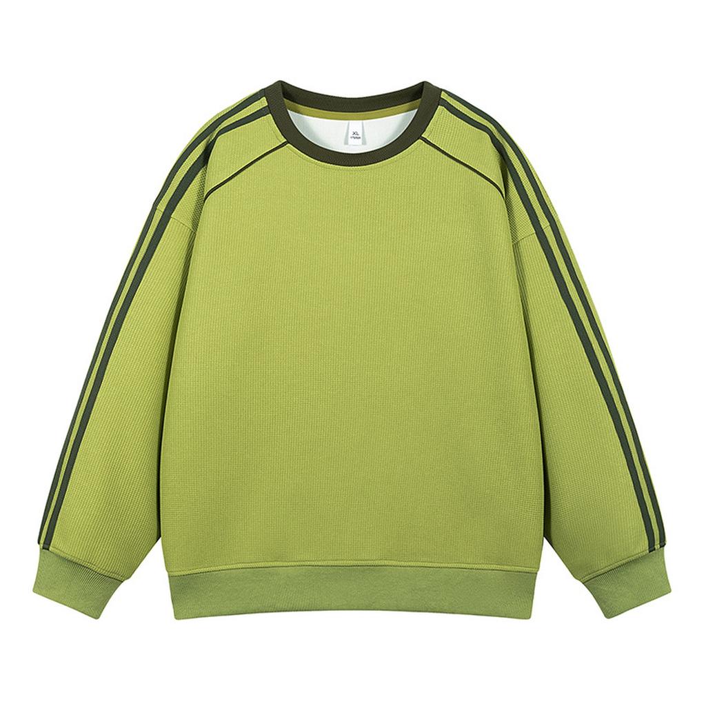 Round-neck Casual Striped Sweatshirt, Breathable And Lightweight Sportswear Top, Slim Striped Sweatshirt