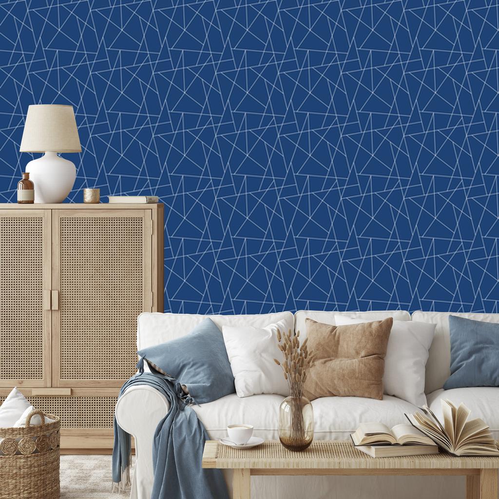Wallpaper Geometric pattern, top blue, bottom blue 50x1000