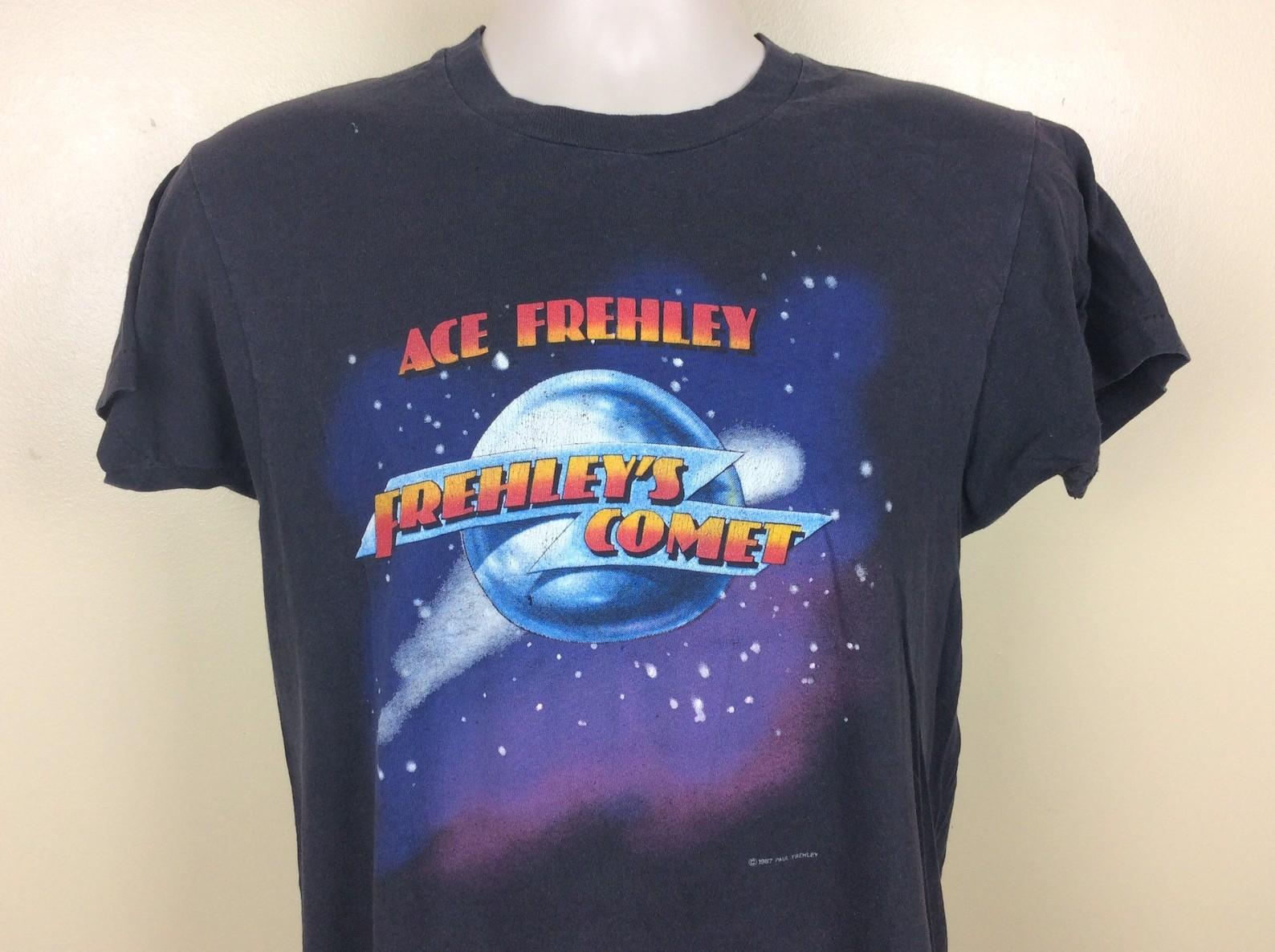 Ace Frehley’s Comet Concert reprinted black short sleeve 2 sided shirt QT4975 M