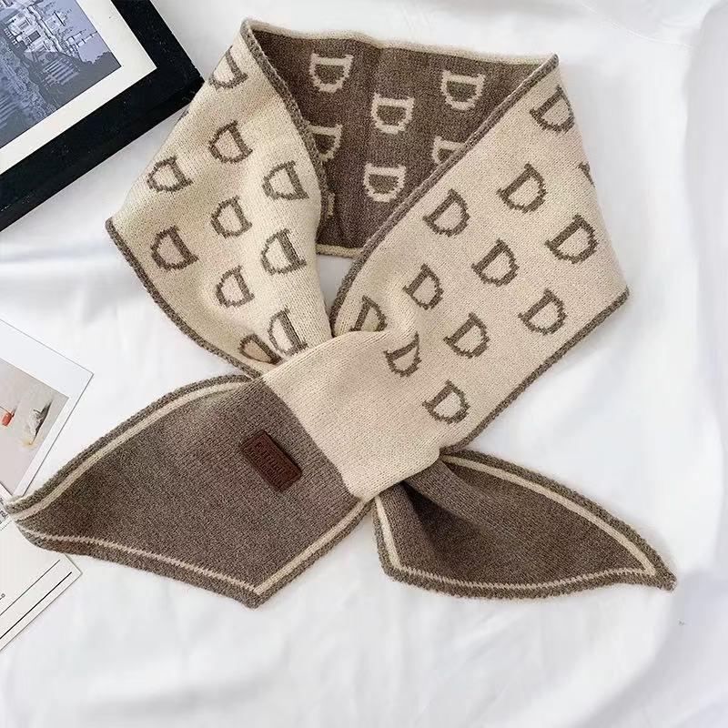 Women's Houndstooth Double-Sided Scarf Set - Thickened, Versatile, Autumn/Winter Neck Warmer
