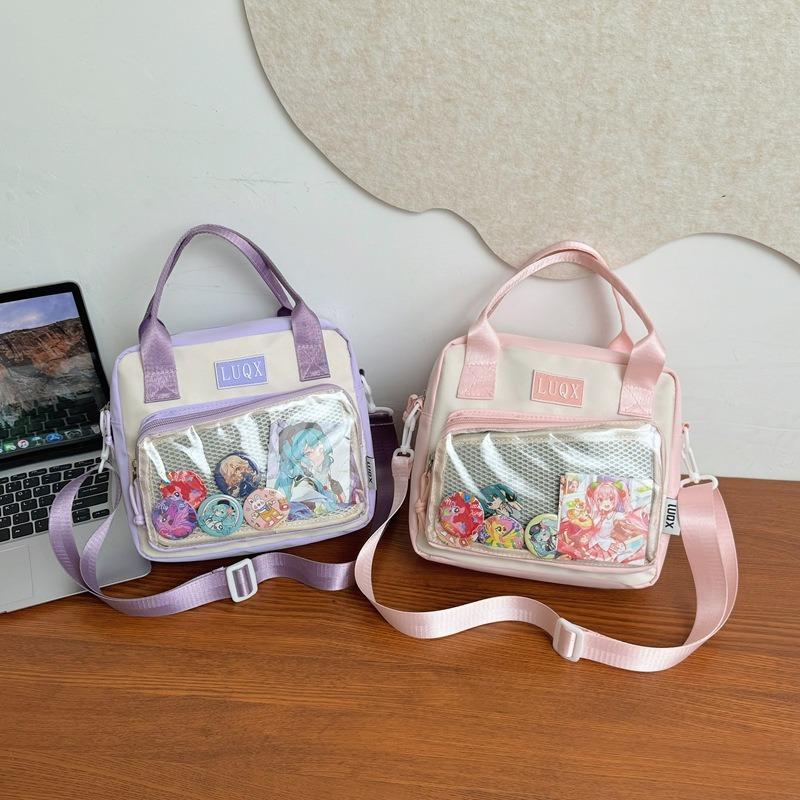 Girl J two-dimensional yuan small food, transparent versatile soft girl, portable messenger bag, college style small backpack