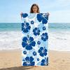 Toalla de Playa Flores Azules Retro Secado Rápido Pequeña a Grande Adecuada Para Playa Yoga Piscina Yoga Verano Regalo Divertido Para Amigos