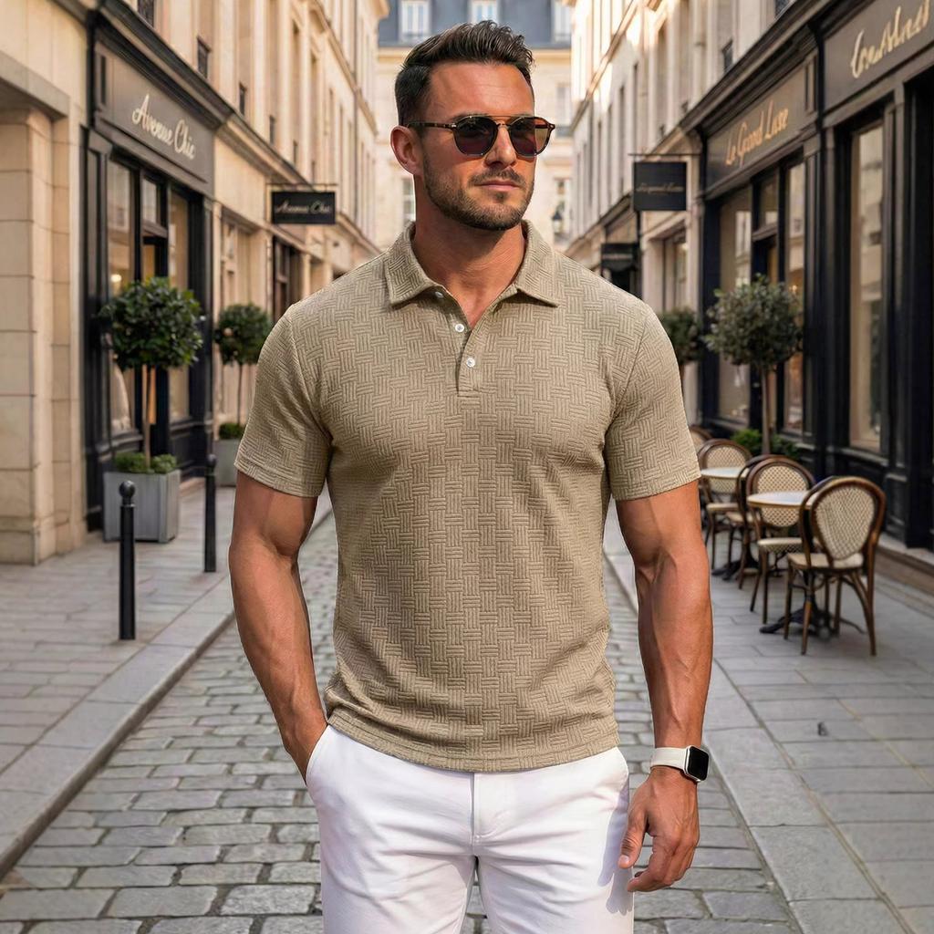 Men's Single Breasted Collared Shirt Men's Casual And Comfortable Short Sleeved Shirt