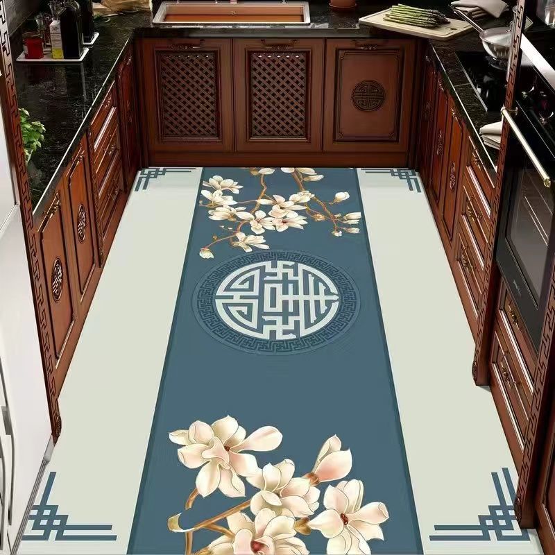Diatomaceous earth kitchen floor mat: oil-proof, non-slip, water-absorbent, wipeable, stain-resistant, and quick-drying