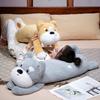 Cute Husky Dog Plush Toy Stuffed Animal Soft 30/40/50CM Kawaii Lying Brown Pet Puppy Pillow Doll Toys for Xmas Gift