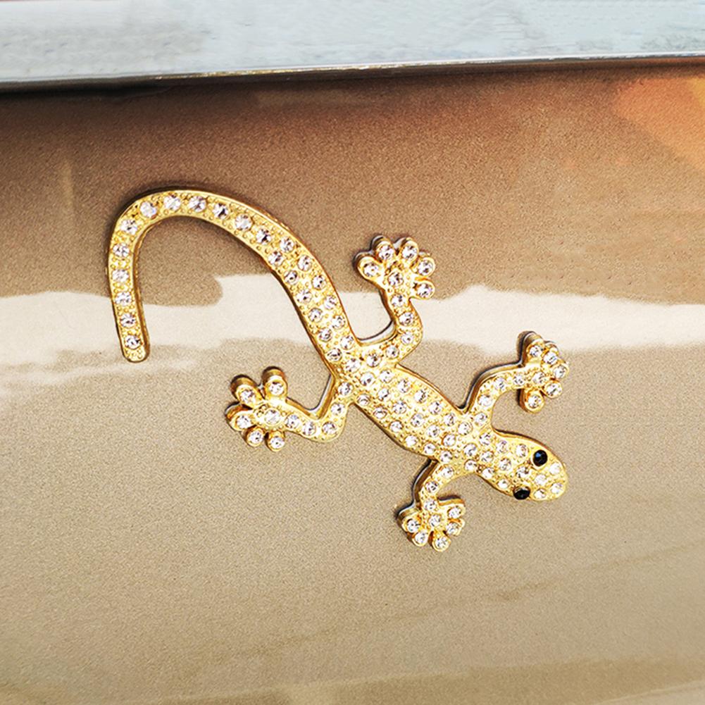3D Rhinestone Diamond Lizard Gecko Car Sticker Decoration Badge Emblem Car-Styling Crystal Creative Auto Sticker Car Accessories