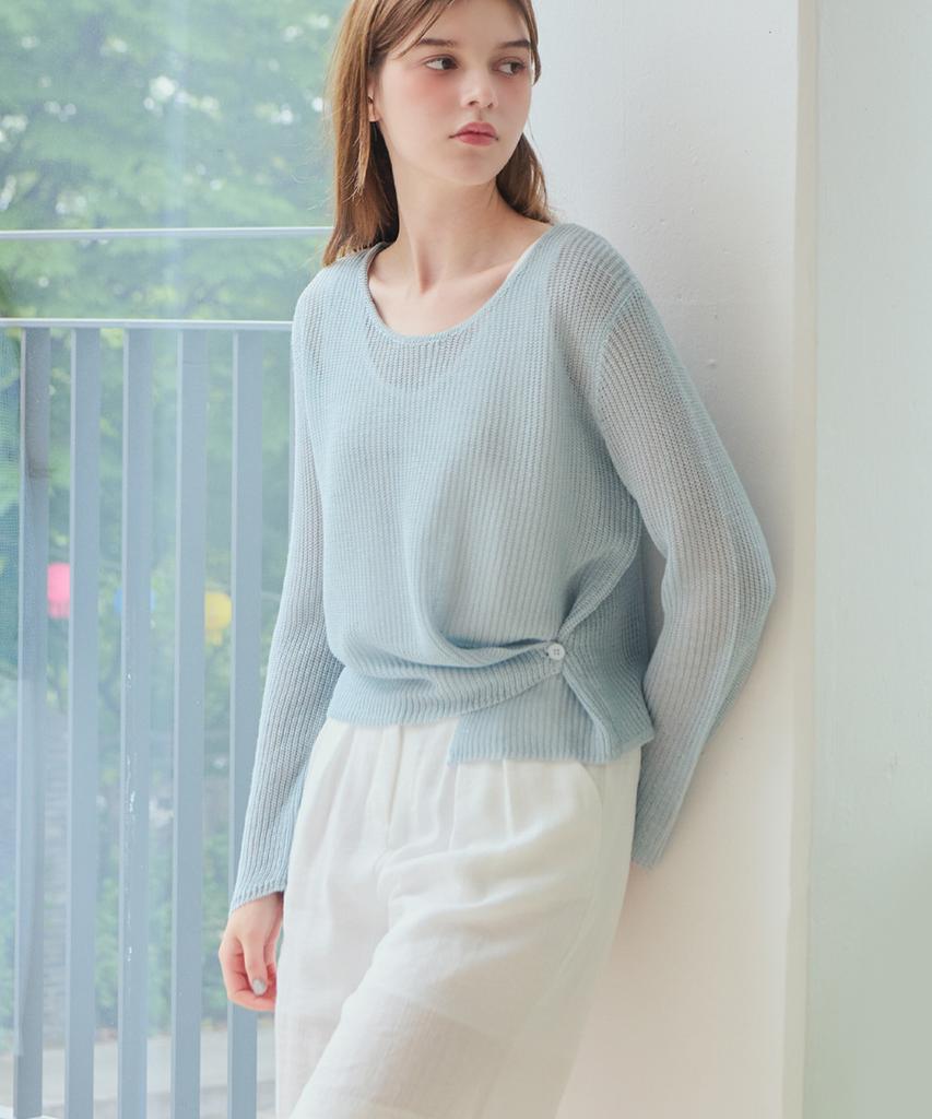 LUSIDA Urban Loose Asymmetrical Knit Top_3 Colors