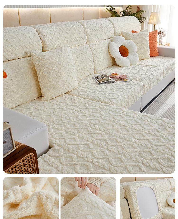 Thicken Seat Cushion Cover Elastic Jacquard Sofa Cover Adjustable Removable Furniture Protector For Pets Kids Sofa Seat Covers