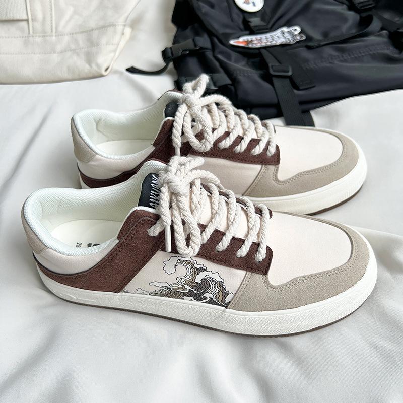 

Новые летние мужские кроссовки с принтом граффити, мужская повседневная парусиновая обувь в тон, модная универсальная мужская обувь 44