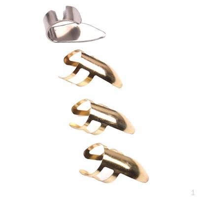 Set mit 4 Gitarrenplektren, Fingerpicks und Daumenpicks