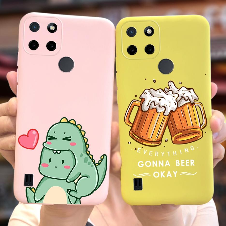 For Realme C21Y Case Realme C25Y Stylish Candy Painted Cover Soft Silicone Phone Case For Realme C21 C 21 Y C25Y RealmeC21 Shell