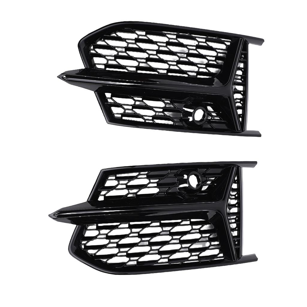 Pair of Front Bumper Fog Light Grille Cover 4K0807151A Fog Lamp Bezel Grill Replacement For S-Line S6 C8 2018-2025 Black