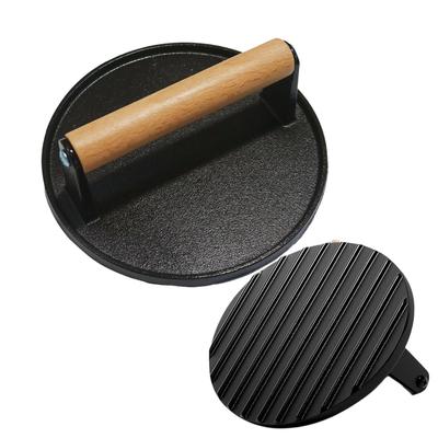 Metal Round Burger Press Heavy-Duty Smash Hamburger Press Ergonomic Grill Cooking Supplies for Party Picnic Camping Tailgates