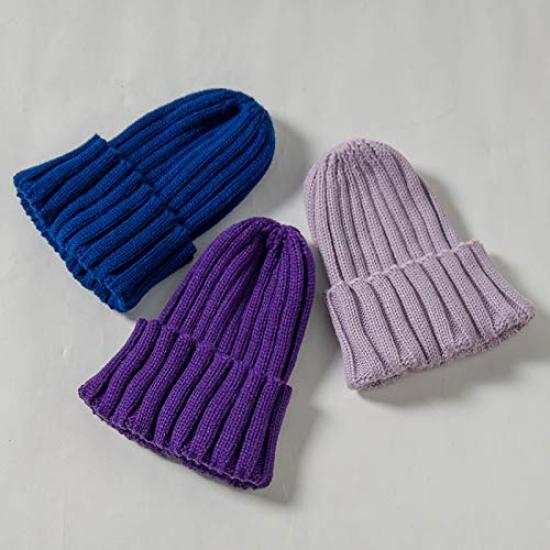 Plus Nao Strickmütze für einfarbiges warmes Rot Kinder, Babys, Jungen, Mädchen, Unisex, Gerippt, Schlicht, Farbe, -