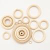 12Pcs Wooden Ring DIY Stylish Unfinished Jewelry Making Wood Pendant Connector for Children