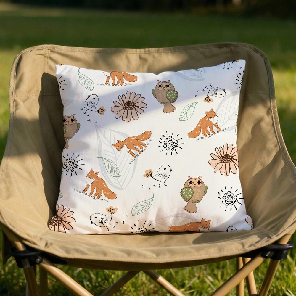 Forest Animals Printed Cushion Cover Soft Reversible  Durable Pillow Cover  MultiScene Use for Home  Car Daily Comfort