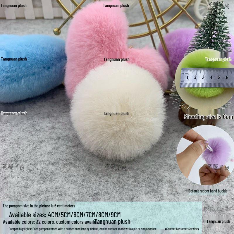 3cm 4cm 5cm Colored Imitation Rabbit Fur Pompon for Clothing, Bag Charms, Shoes & Hats DIY Decoration