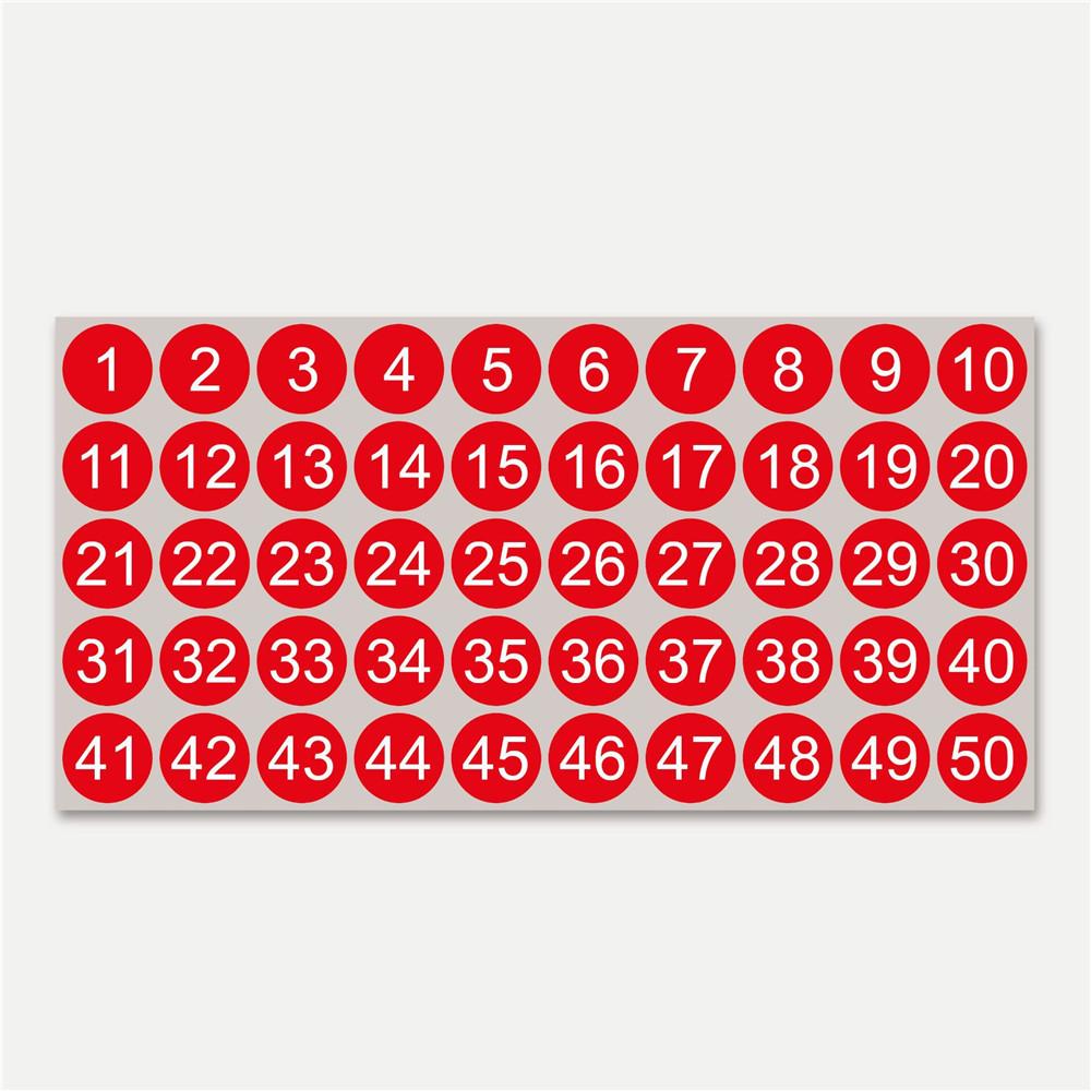 

Number Stickers 1-50 Label Number Sticker For Diy Craft Nail Polish Glue Bottle Scrapbooking Diary Stationery Digital Sticker красный