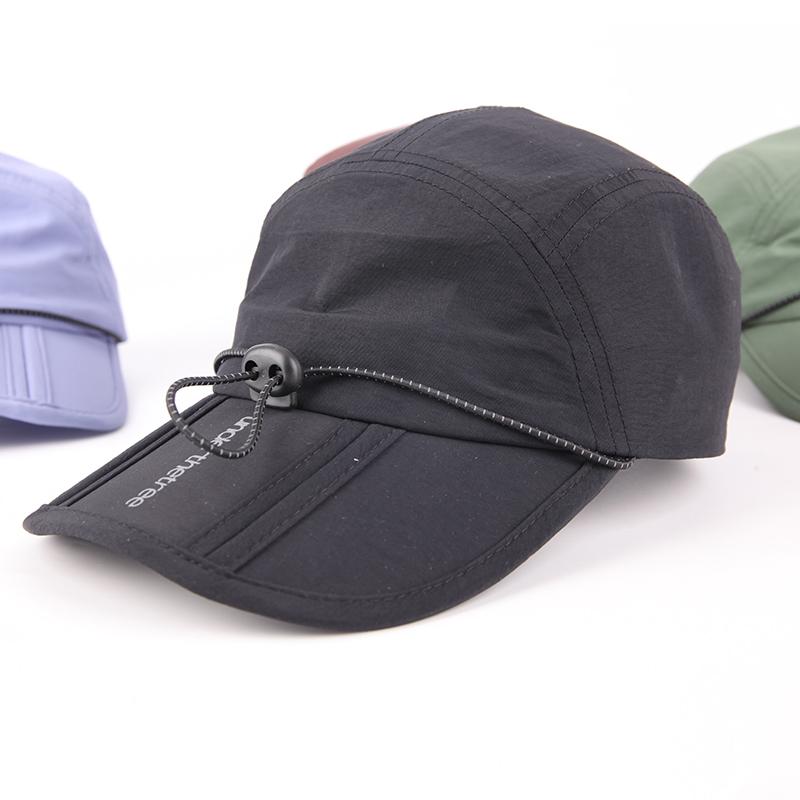 Wholesale High Quality Unstructured  5 Panel Men Running Outdoor Camp Cap Foldable Soft Camping Cap 5 Panel Hat Sport Caps One Size