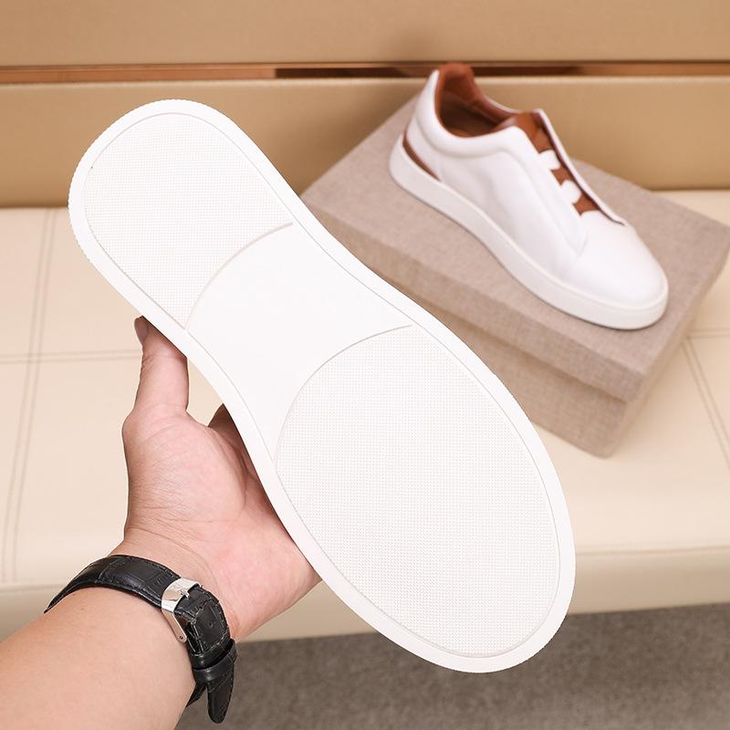 New autumn men's shoes first layer cowhide board shoes XXX straps lightweight deerskin casual shoes sports overalls white shoes