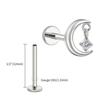 Right Grand ASTM F136 Titanium 16G CZ Moon Cartilage Earring Tiny Crescent Moon CZ Dangle Helix Tragus Conch Stud Ear Piercing