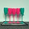 Colorful Shatterproof Plastic Wine Glasses, Anti-Fall, High-Foot Champagne Glass with Custom Logo for Bar Parties.