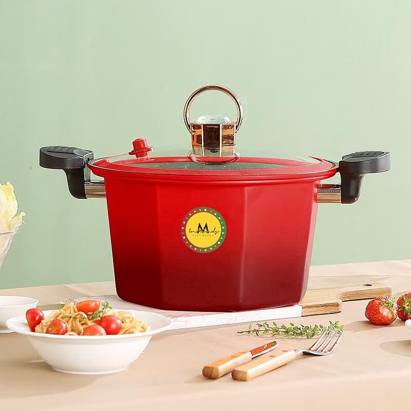 INMINDS 26cm Red Octagonal Non-stick Micro-Pressure Pot