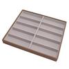 Sunglasses Display Tray PU Wood Grain Sunglasses Storage Case for Home Glasses Store