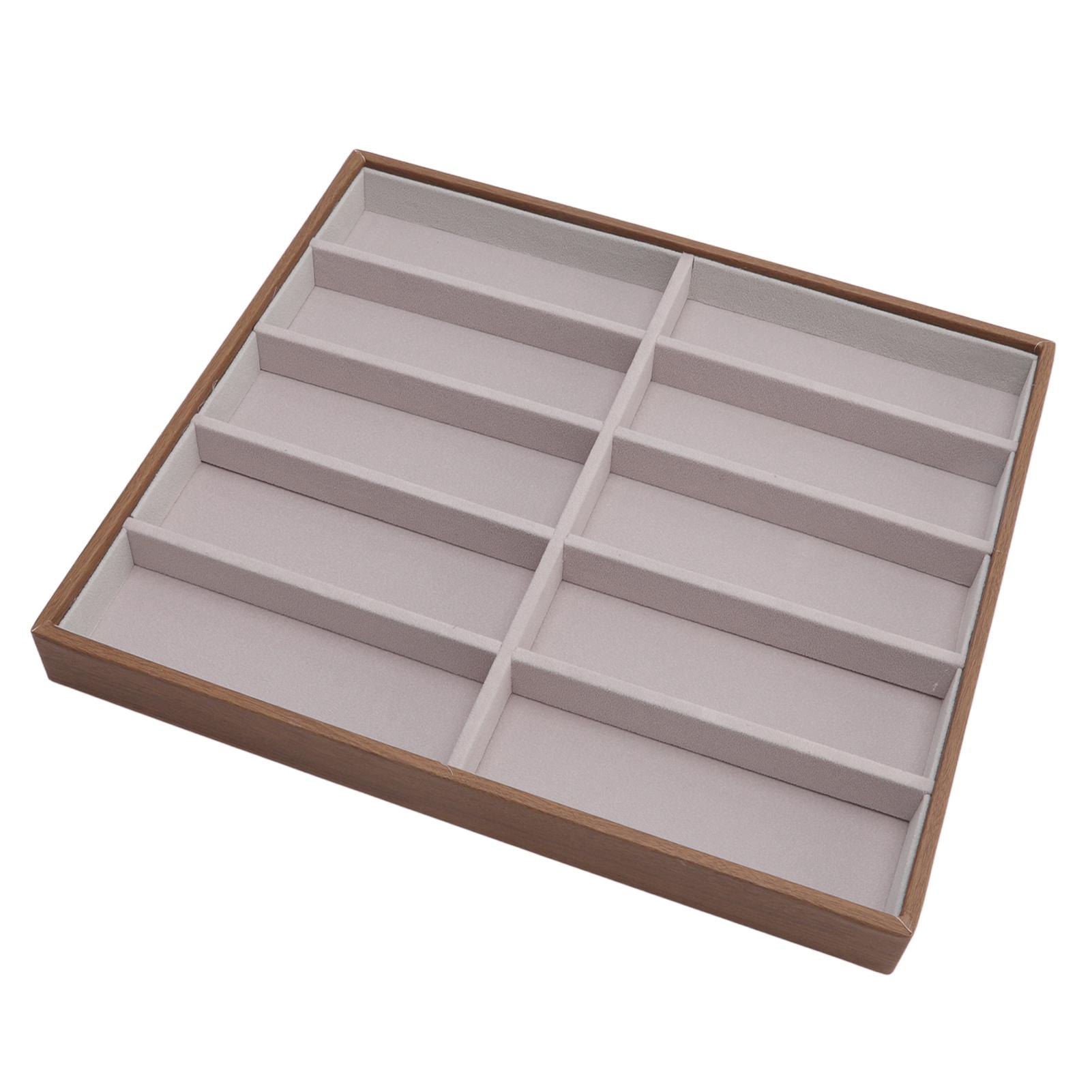 Zonnebrillen Displaybak PU Houtnerf Zonnebrillen Opbergkoffer voor Thuis Brillenwinkel gray