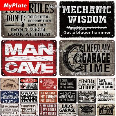 Vintage Tool Rules Retro Plaque Tin Sign Man Cave MOTOR OILS Metal Sign Wall Decor For Garage TIRES Plate Car Service Poster