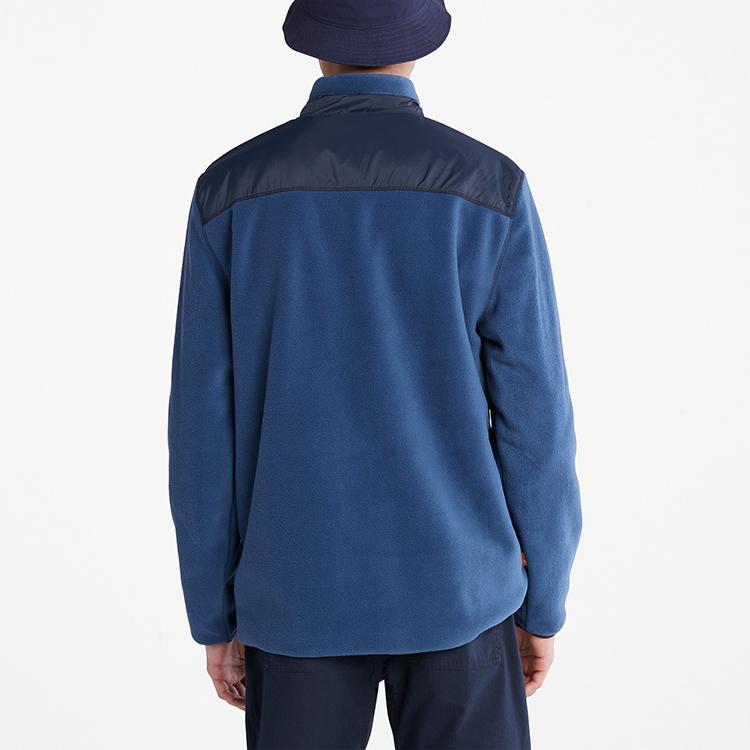 Timberland Casual Color Block Stand Collar Jacket Men Jacket Dark-Sapphire Dark-Denim A69M9-Z02