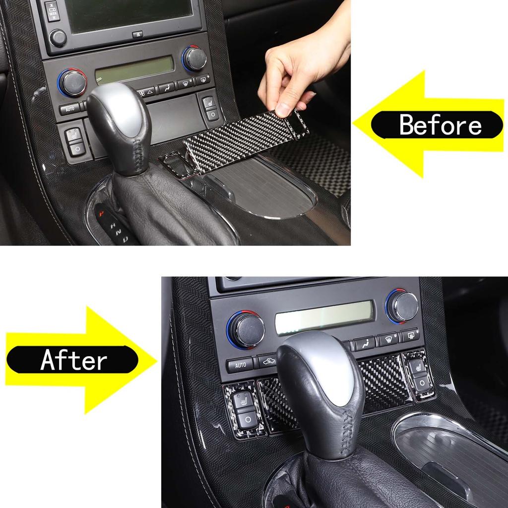 For Corvette C6 2005-2013 Soft Carbon Fiber Seat Heating Button Cover Trim