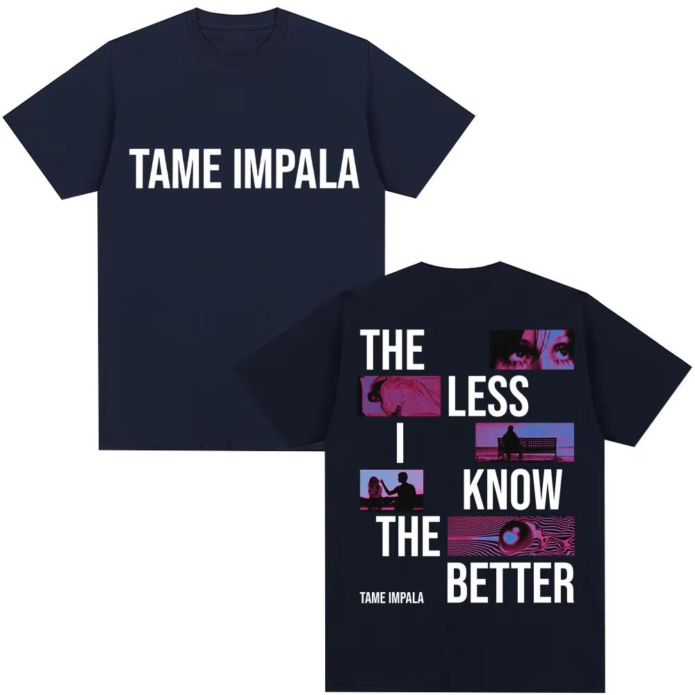 Rock Band Tame Impala The Less I Know The Better Magliette Uomo Vintage Hip Hop Gotico Cotone Casual Oversize