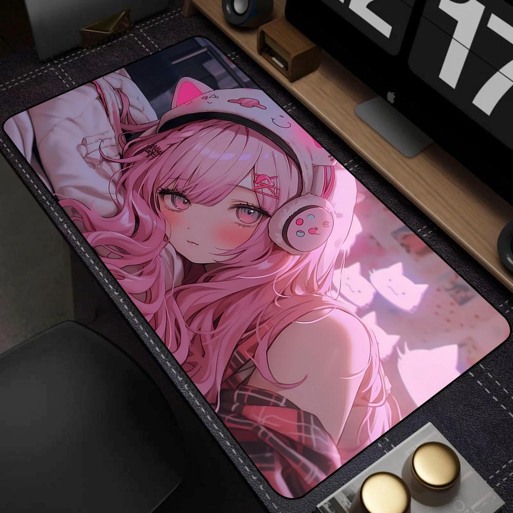 Cute Pretty Anime Girl Large Mouse Pad 400x900mm Xxl Gamer Mouse Mat Office Table Mat Kawaii Cartoon Desk Pad Gaming Accessories