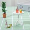 Mini Dollhouse Yan Sehpa Yuvarlak Yan Sehpa Model Ölçek 1/12 Ahşap Mini Ev Mobilyası Çocuk Odası Sahne Dekorasyonu İçin Rol Yapma Oyuncağı