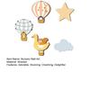 5 Pcs Hot Air Balloon Wall Art with Star Cloud Cartoon Animal Wooden Balloon Nursery Decor Boho Wall Sculpture for Living Room Bedroom Playroom