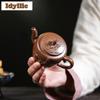 220ml Traditional Yixing Purple Clay Teapots Handmade Relief Pot Raw Ore Pink Gold Zhu Mud Kettle Zisha Tea Set Ornaments Gift