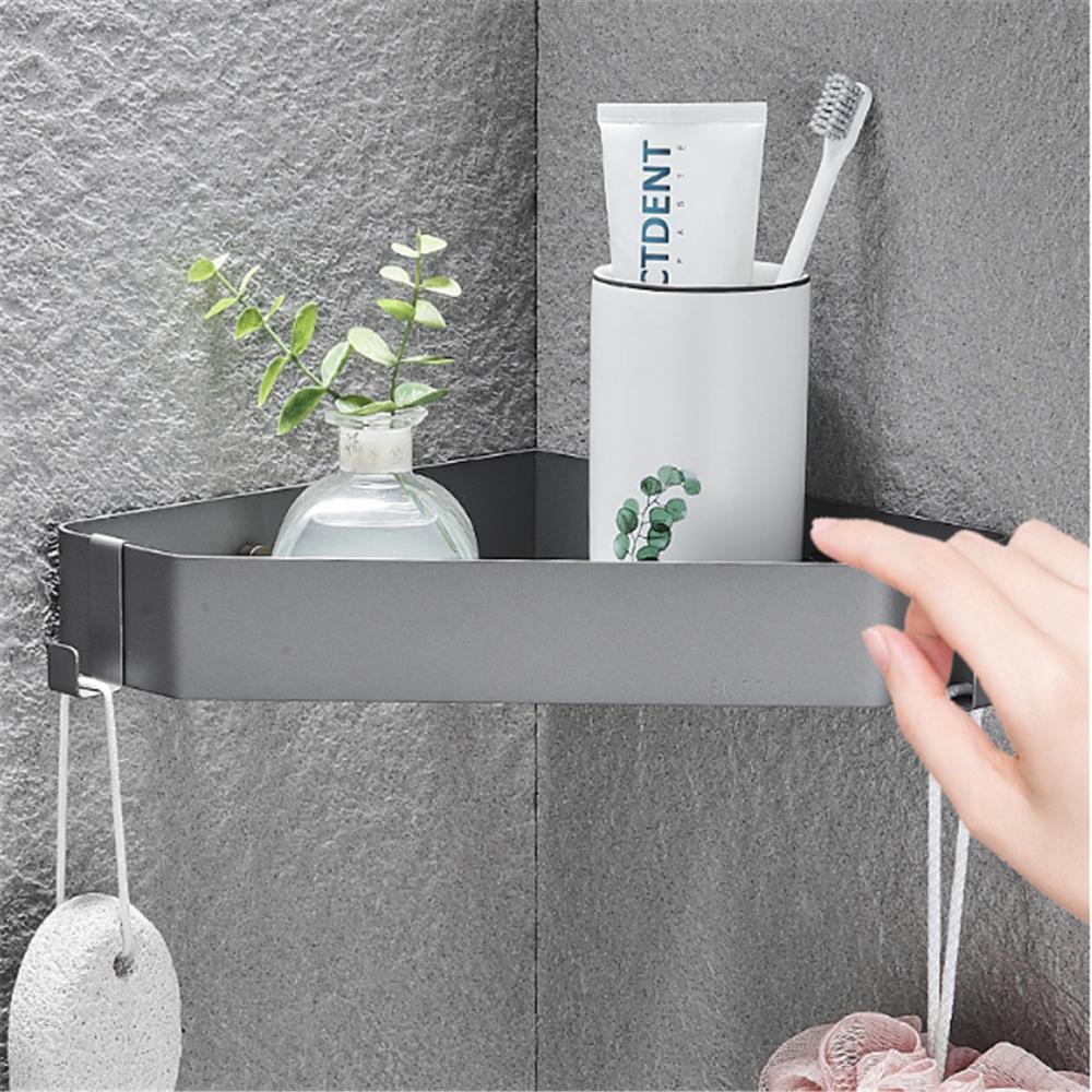 Black Bathrooom Storage Holder Grey Bathroom Shelf Wall Mounted Corner Shelf SUS304 Bath Shower Shelf Bath Shampoo Holder