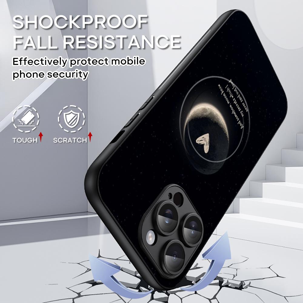 Cool moon fashion poster pattern Phone Case For iPhone 17 16 15 14 13 12 Plus Pro Max High-end Luxury Magsafe Sheepskin