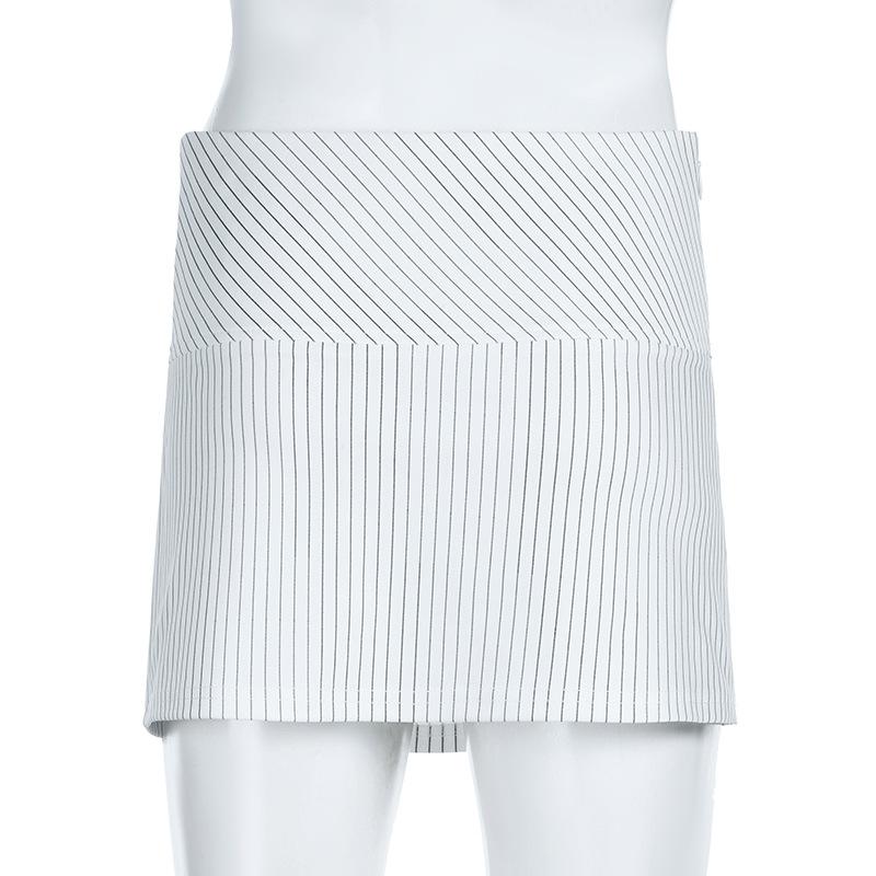 Summer Women's Temperament Commuter Style Oblique Stripes Niche Wind High-waisted A-line Version of The Sexy Package Hip Half-body Skirt