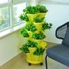 Three Dimensional Multi-layer Flowerpot with Roller Family Balcony Vegetable Fruit Growing Plastics Flower Shaped Flowerpot