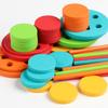 Montessori Color Sorting Cup Shape Color Matching Toys Wooden Sticks Classification Bucket Early Education For Age 3+ Fine Motor